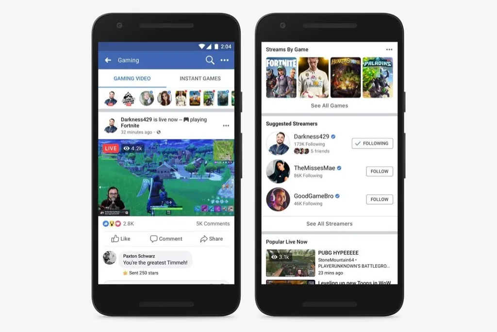 Facebook oyun yayıncılarını bulmayı ve desteklemeyi kolaylaştırıyor