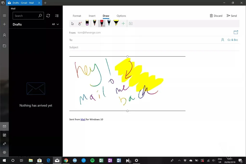 Windows 10 Mail uygulamasına ekran kalemi desteği ekleniyor