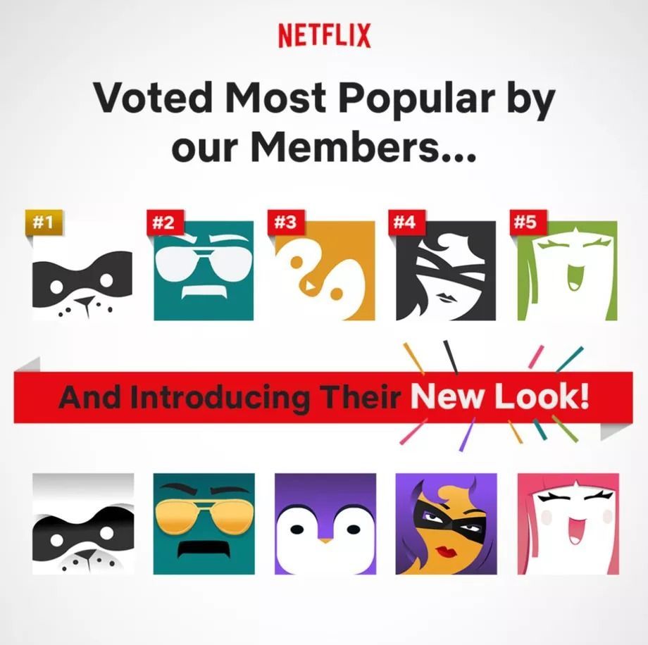Netflix 100’den fazla yeni profil ikonu sunuyor