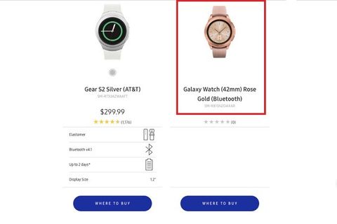 Samsung Galaxy Watch roze altın rengiyle kendisini gösterdi