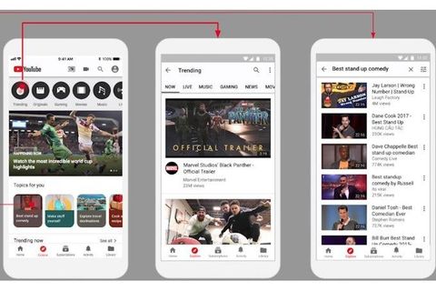 YouTube Keşfet sekmesini iPhone uygulamasında test ediyor