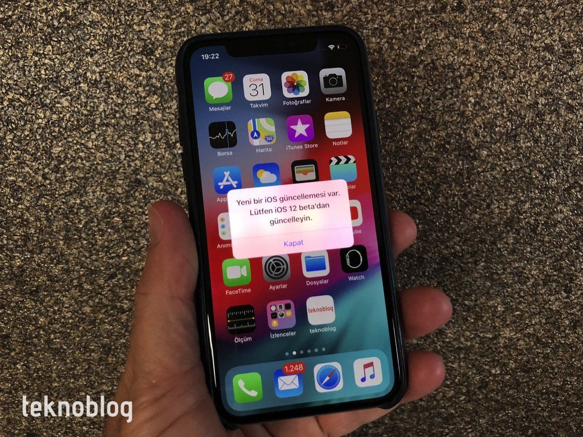 apple ios 12 beta bildirim hatası