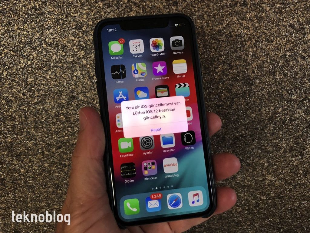 apple ios 12 beta bildirim hatası