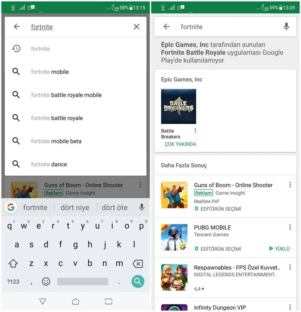 Google’dan Play Store’da Fortnite Battle Royale uyarısı