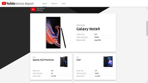 YouTube Signature Device programıyla video izlemek için en iyi telefonları listeliyor