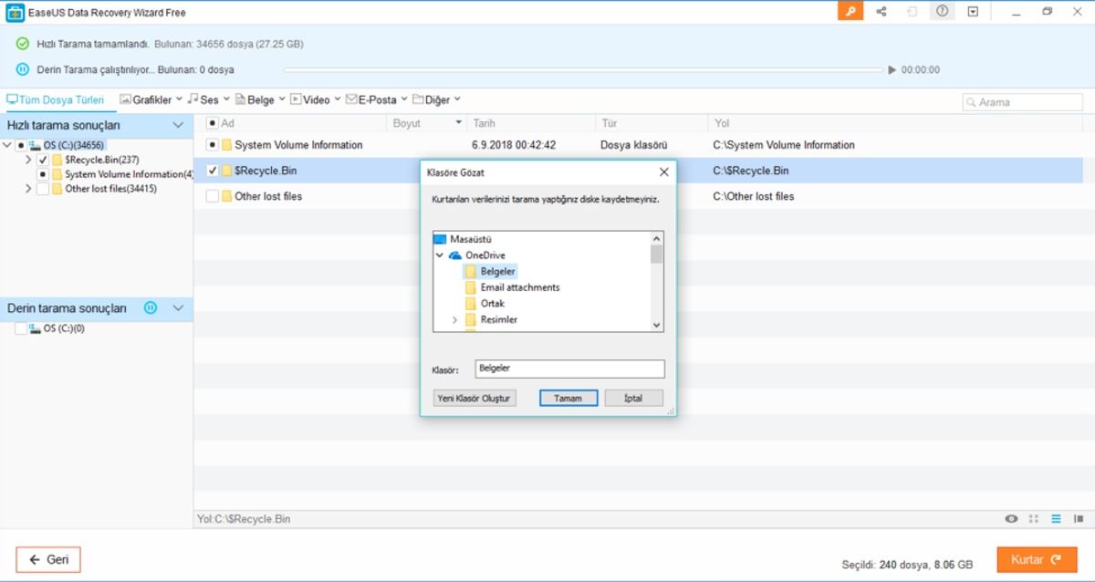EaseUS Data Recovery Wizard ile Kaybolan Dosyalarınızı Ücretsiz Kurtarın