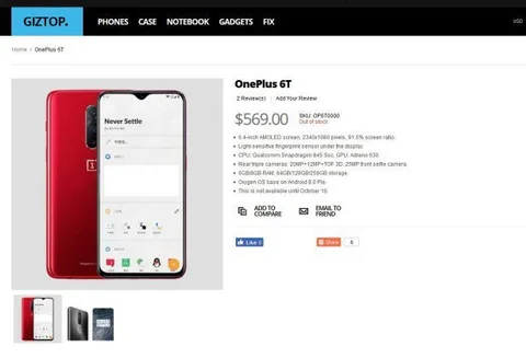 OnePlus 6T ürün sayfası fiyat ve bileşenler konusunda ipucu veriyor