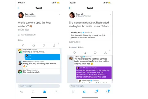 Twitter zincirlenmiş cevapları ve durum göstergesini test ediyor
