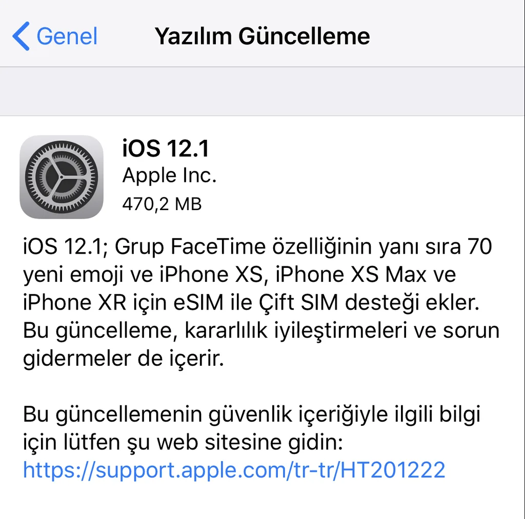 iOS 12.1 güncellemesi yayınlandı