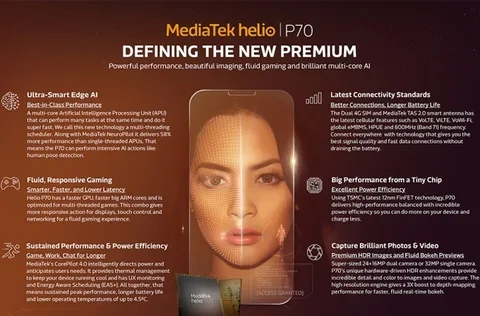 MediaTek Helio P70 orta segment için gelişmiş yapay zekâ vadediyor
