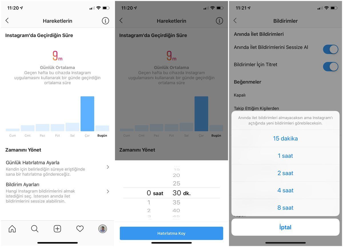 instagram hareketlerin