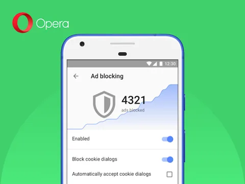 Opera Android uygulamasında çerez diyalog kutularını engelleyecek
