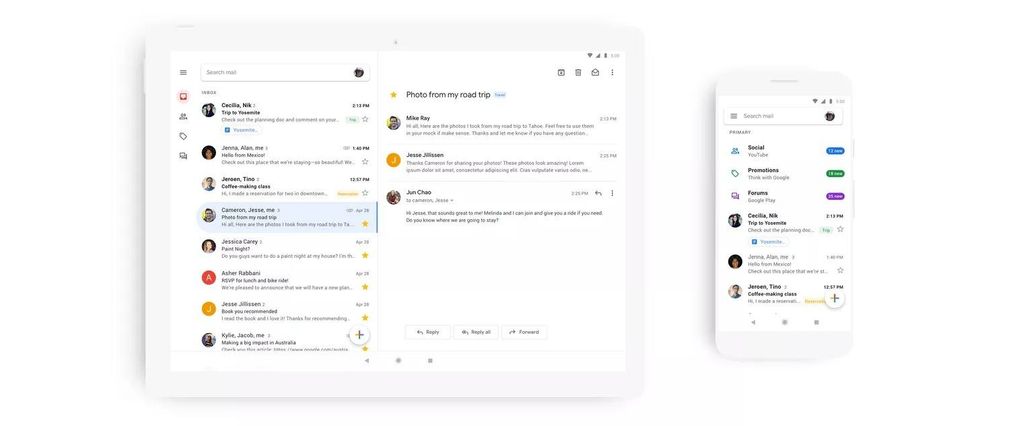 gmail android ios material theme