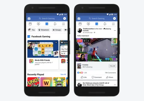 Facebook mobil uygulamasına oyunlar için özel sekme ekledi
