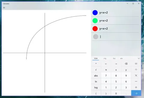 Windows 10 Hesap Makinesi matematiksel grafikleri çizebilecek