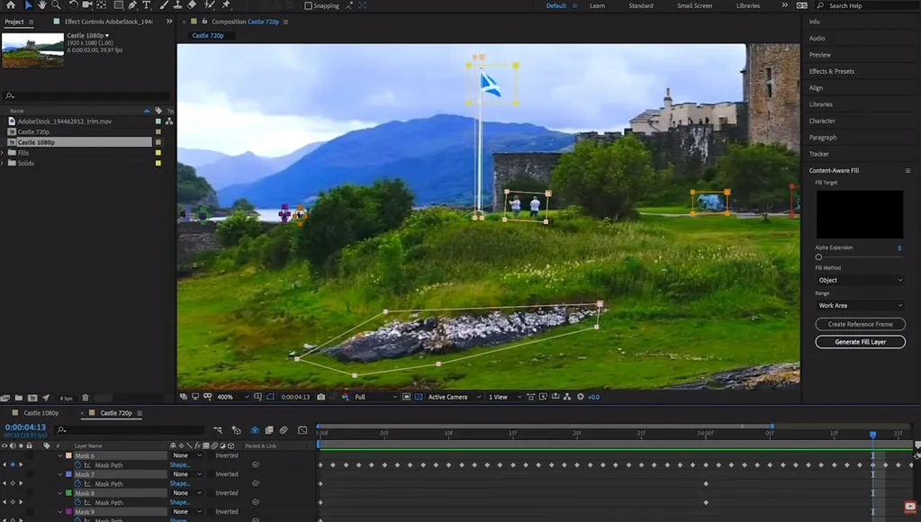 Adobe After Effects ile videolardan istenmeyen nesneler silinebiliyor