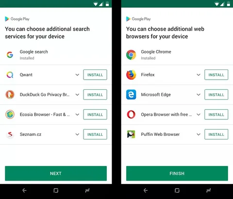 Google’ın Android için hazırladığı tarayıcı seçme ekranı ortaya çıktı