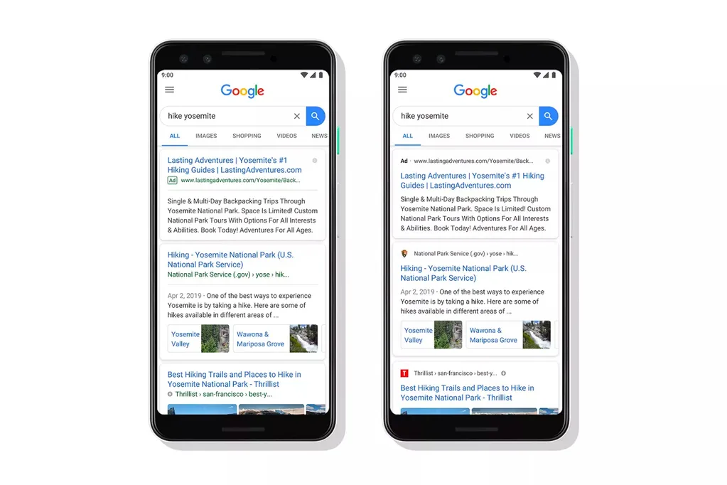 Google mobil arama sonuç sayfa tasarımını değiştiriyor