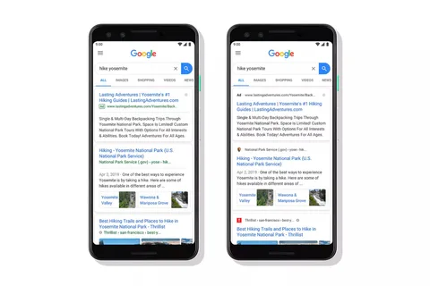 Google mobil arama sonuç sayfa tasarımını değiştiriyor