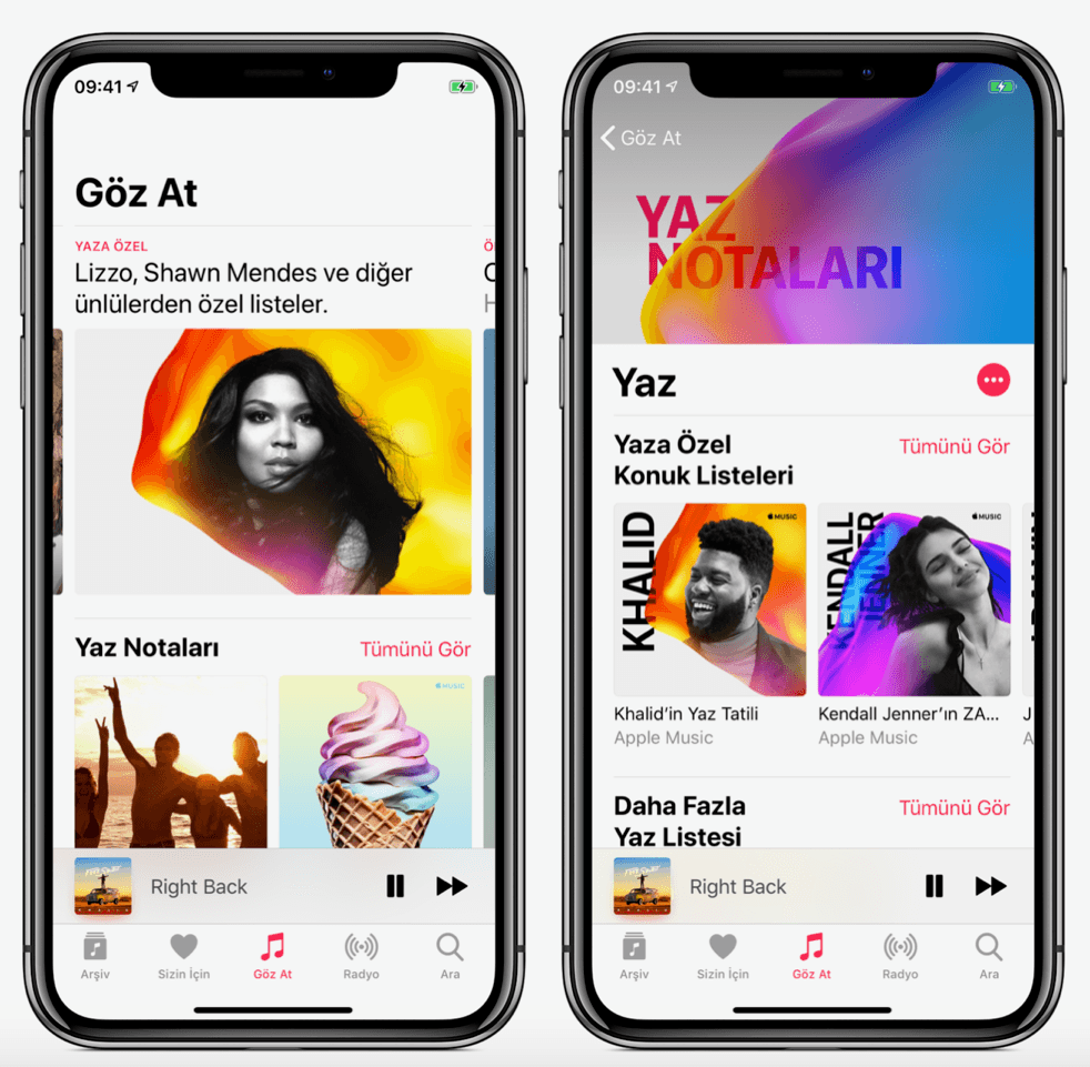 apple music yaza özel