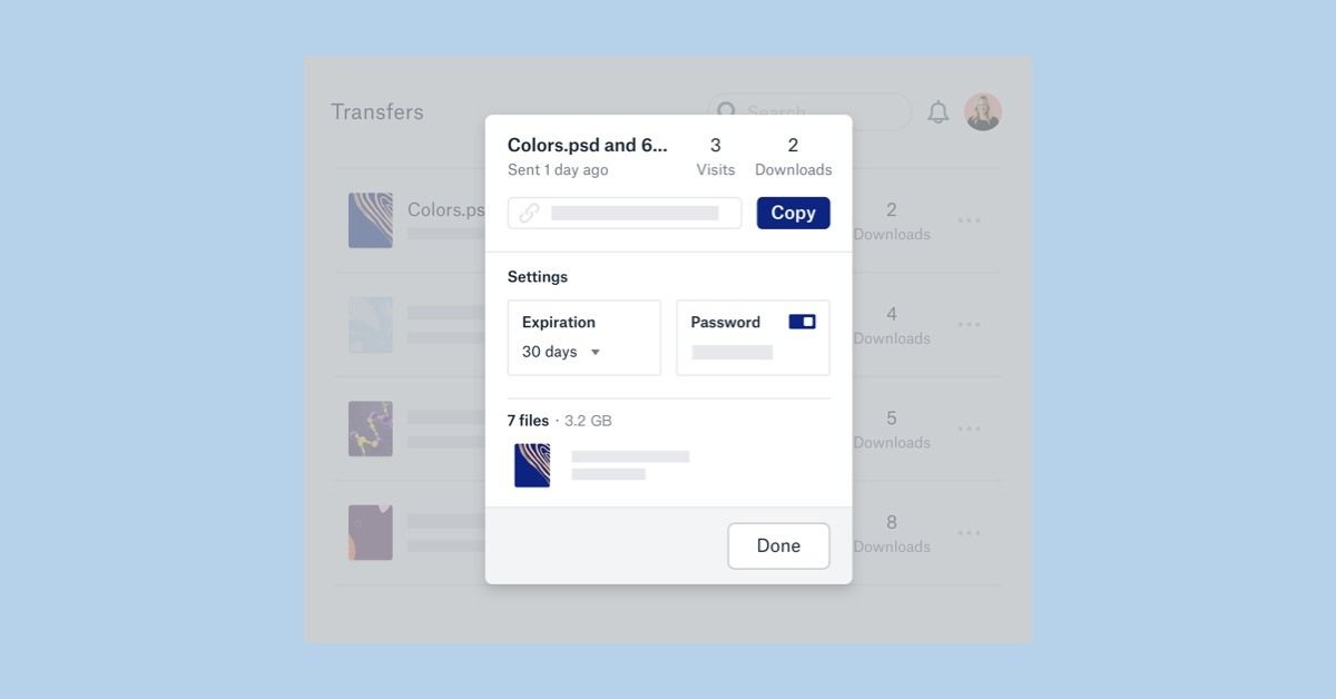 dropbox transfer