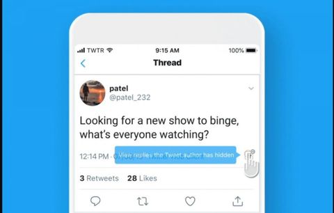 twitter yanit gizleme