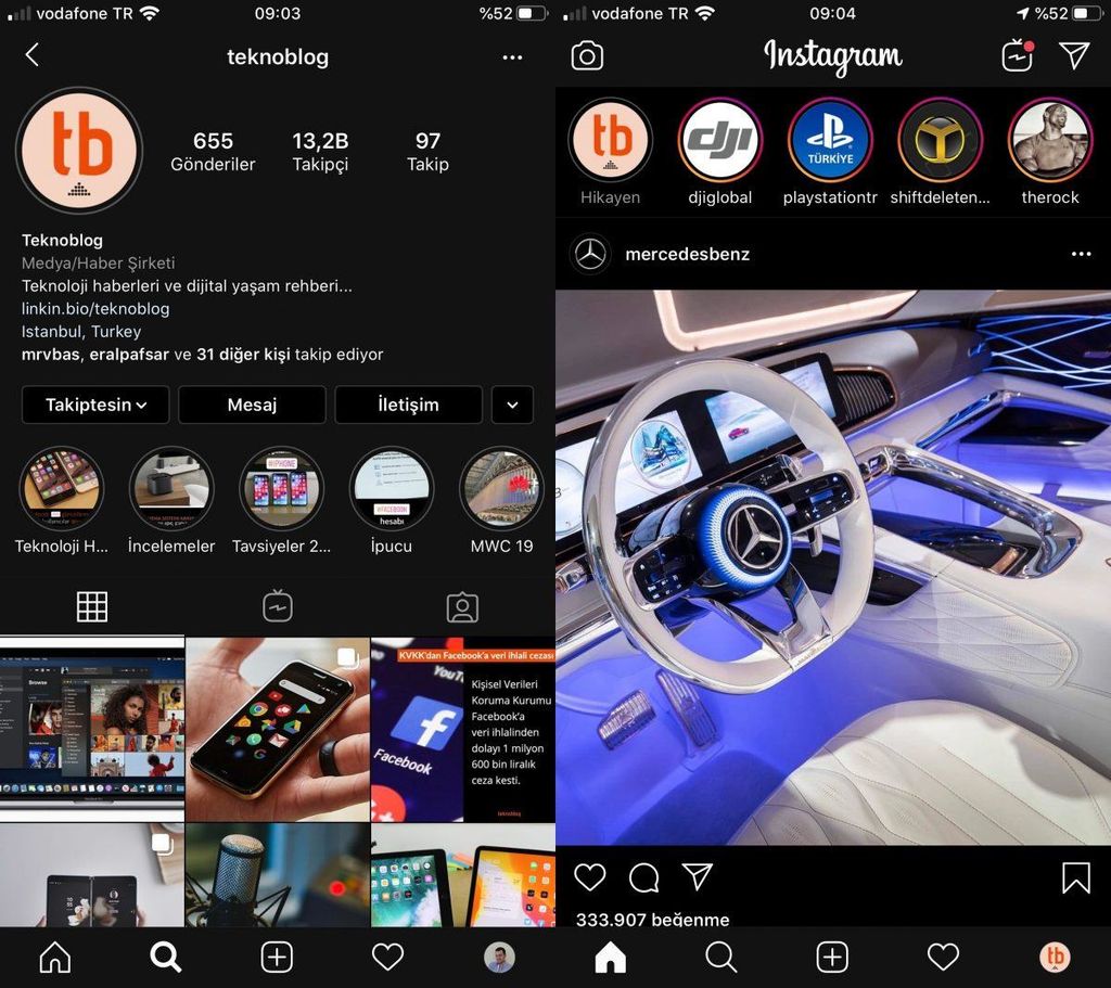 instagram iphone koyu mod