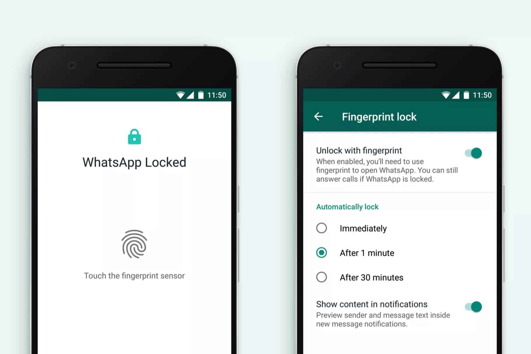 whatsapp android parmak izi okuyucu