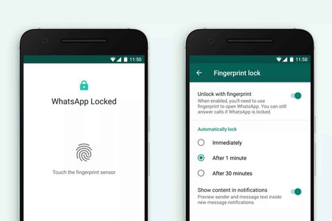 whatsapp android parmak izi okuyucu