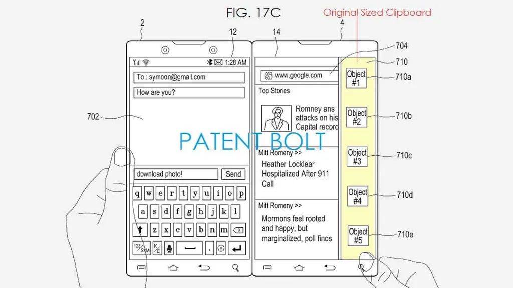 Samsung çift ekranlı katlanabilir cihaz fikrini çok eskiden düşünmüş