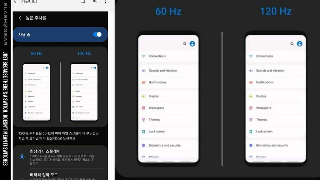 galaxy note 9 one ui 2.0 beta ekran yenileme hızı