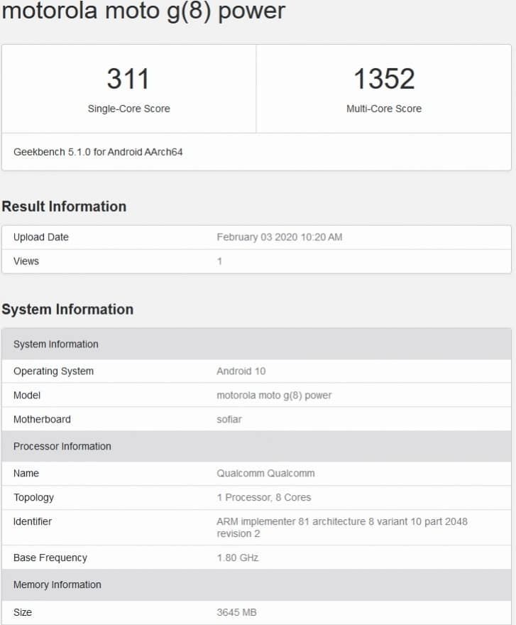 motorola moto g8 power
