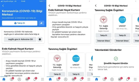 Facebook’un Koronavirüs Bilgi Merkezi Türkçe hizmet vermeye başladı