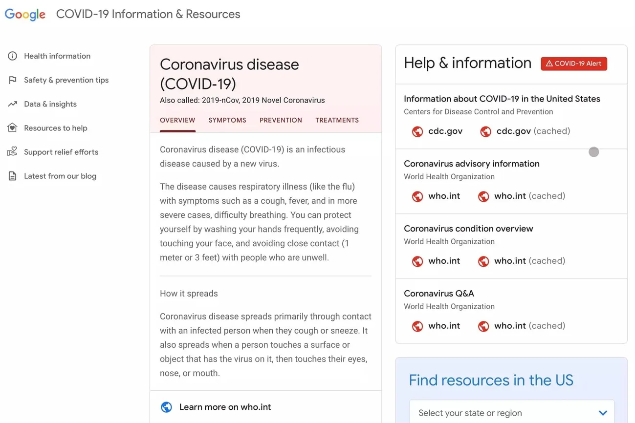 Google koronavirüs ile ilgili özel web sitesi açtı