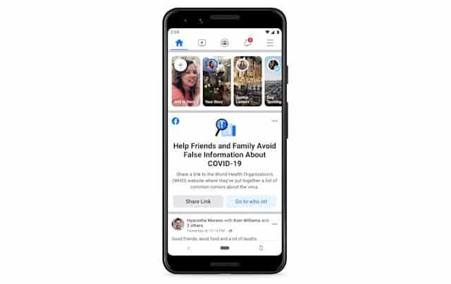 facebook koronavirüs