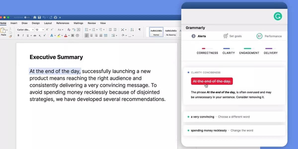 grammarly microsoft word mac