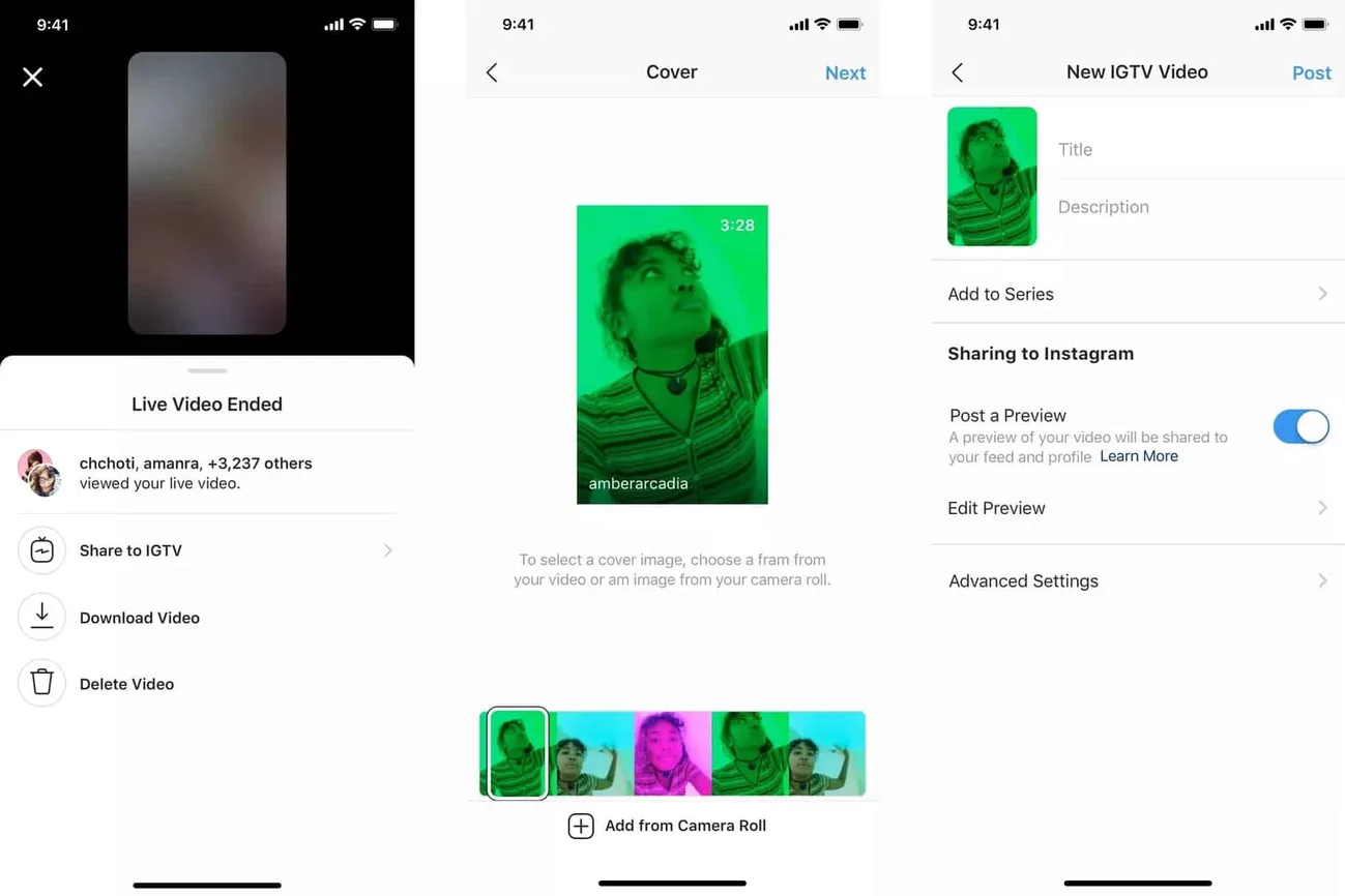 Instagram canlı yayınları yayın bitiminde IGTV’ye kolayca yüklenebilecek