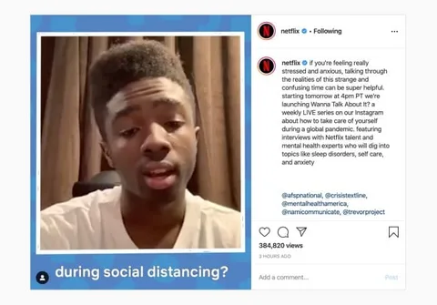 Instagram ve Netflix “karantina sohbetleri” için bir araya geliyor