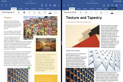Microsoft Word ve PowerPoint iPad uygulamalarına gelişmiş çoklu pencere desteği