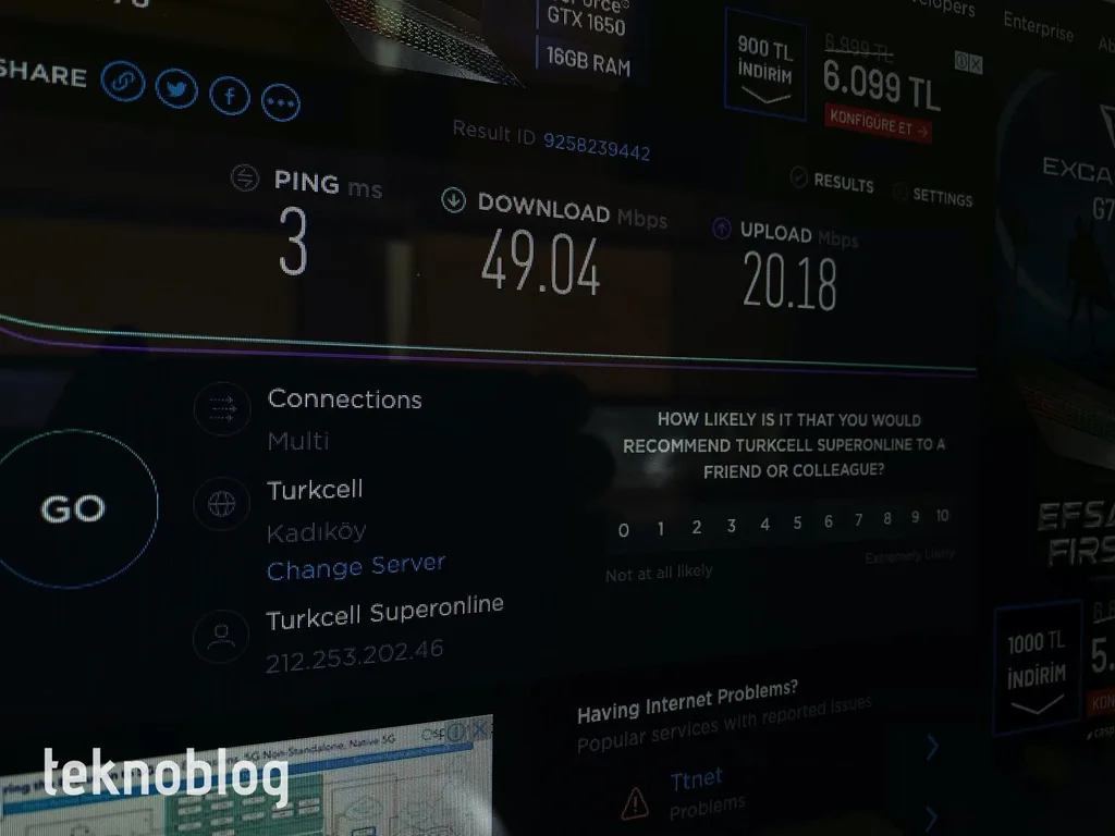Turkcell Superonline fiber internette upload ve download hızlarında artışa gitti