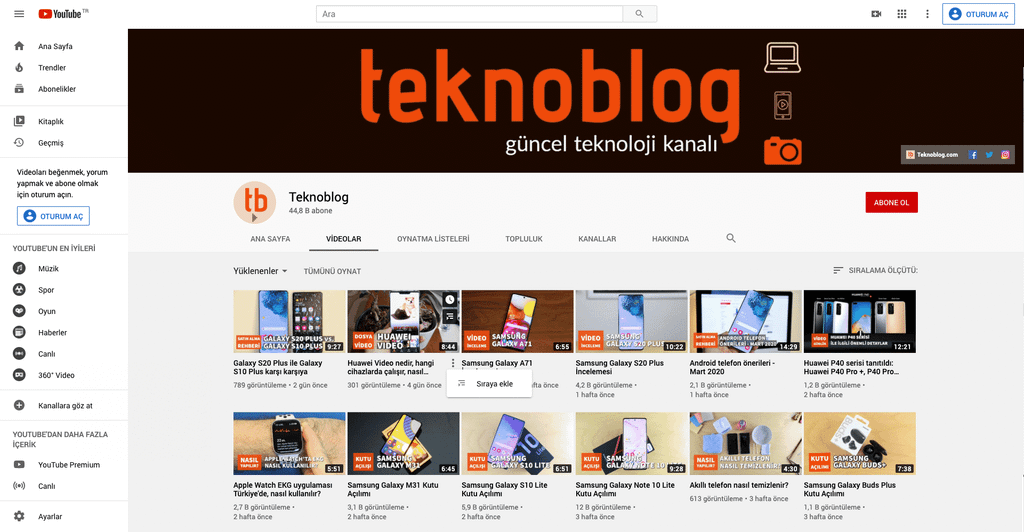 youtube masaüstü web sitesi