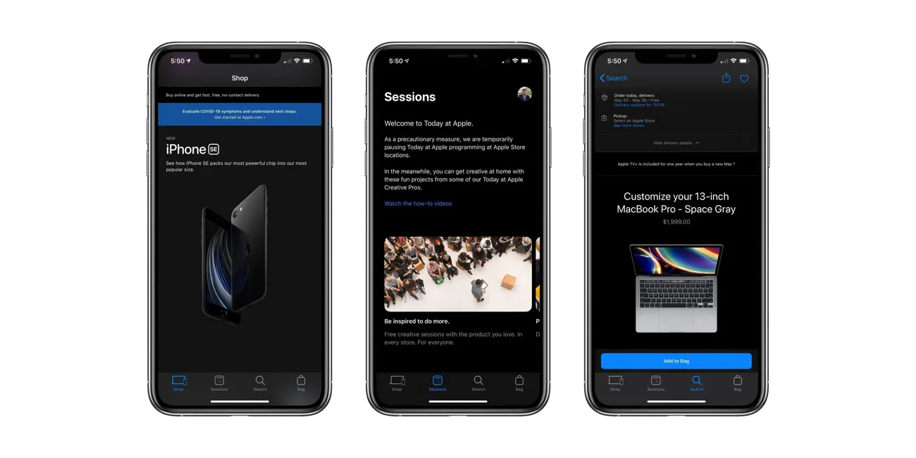 Apple Store uygulaması koyu mod desteğiyle güncellendi