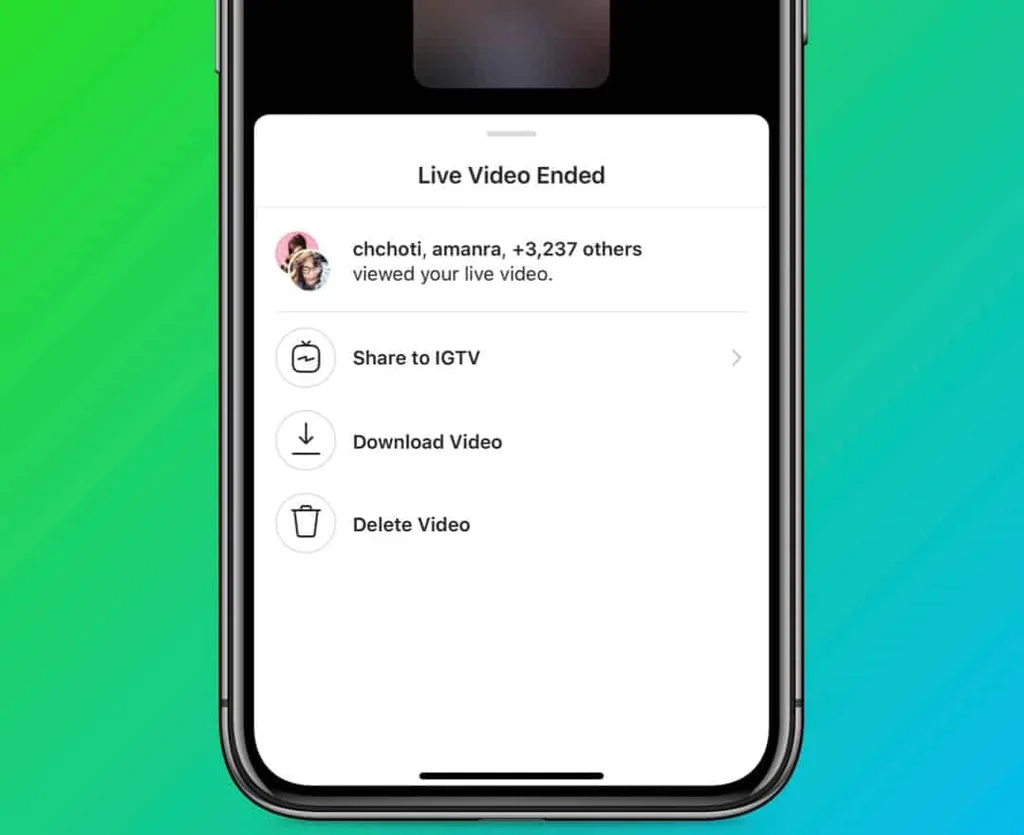 Instagram canlı yayın videoları IGTV’ye kaydedilebilecek