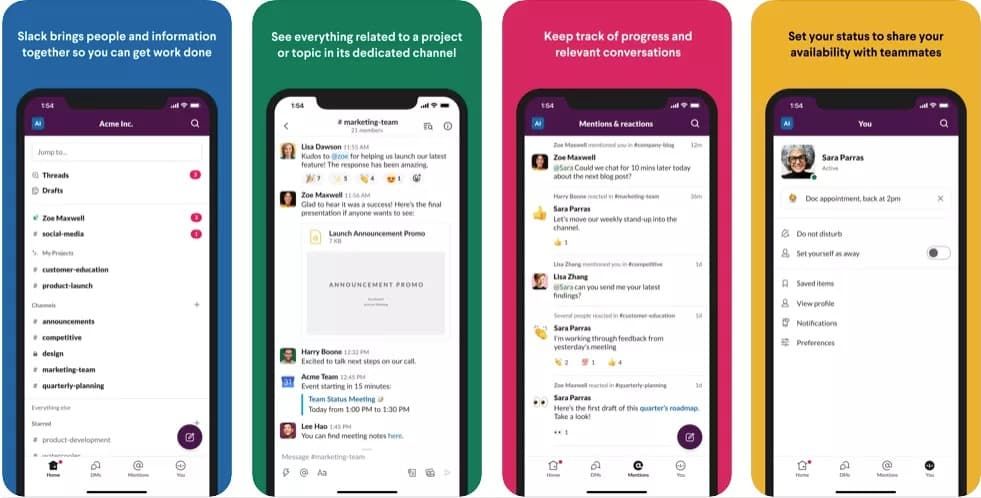 slack ios android yeni tasarım