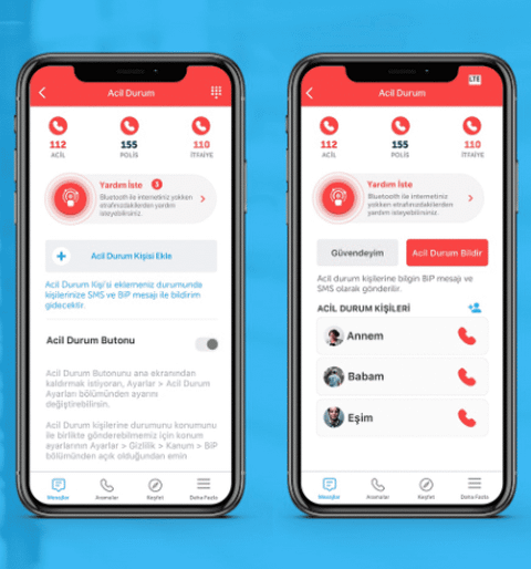 Bip Acil Durum Butonu şimdi Bluet