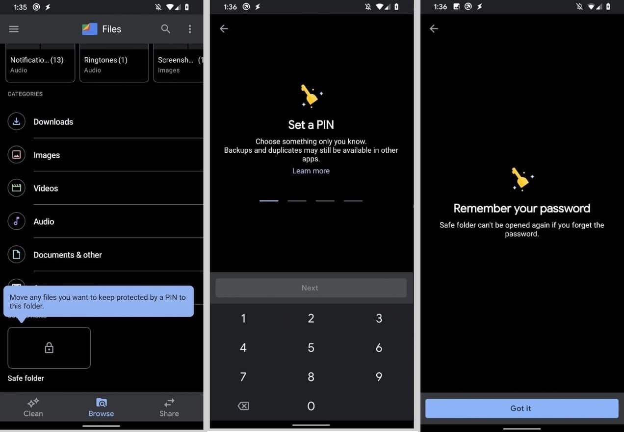 Google Files için güvenli klasör özelliği geliyor