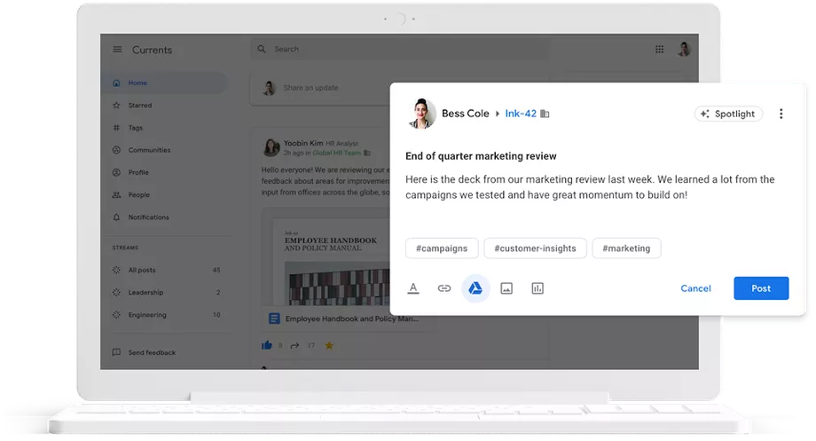 Google Plus yerine sunulan Currents G Suite kullanıcılarına açılıyor