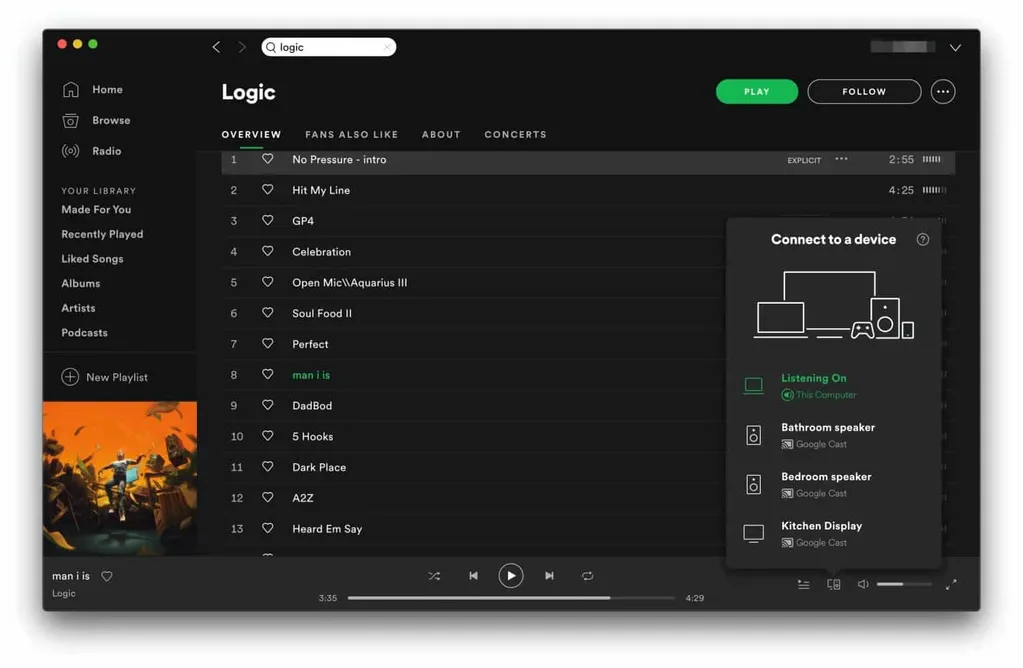 Spotify masaüstü uygulamalarında Chromecast desteğini genişletiyor