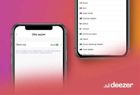 deezer ülke seçme