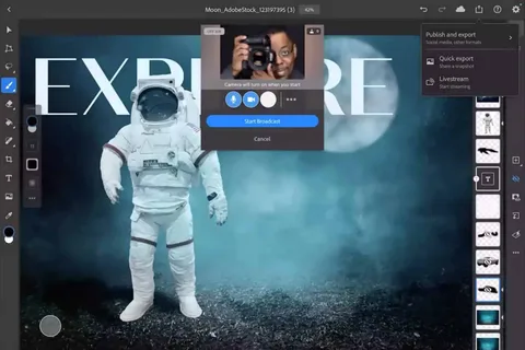 Adobe Photoshop ve Illustrator iPad uygulamalarına canlı yayın desteği ekliyor